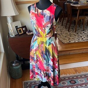 Danny & Nicole multi-color brush stroke Dress, 8